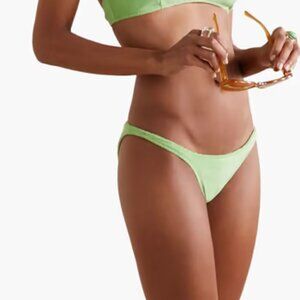 New Lisa Marie Fernandez Genevieve Cotton-Blend Mint Terry Bikini Bottoms Small